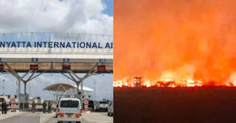 JKIA on High Alert as Raging Fire Engulfs Nearby Grasslands