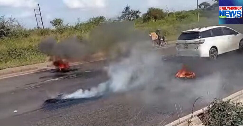 Chaos Along Thika Road as Residents Protest Koimburi Abduction with Bonfires Outside Mang’u High School