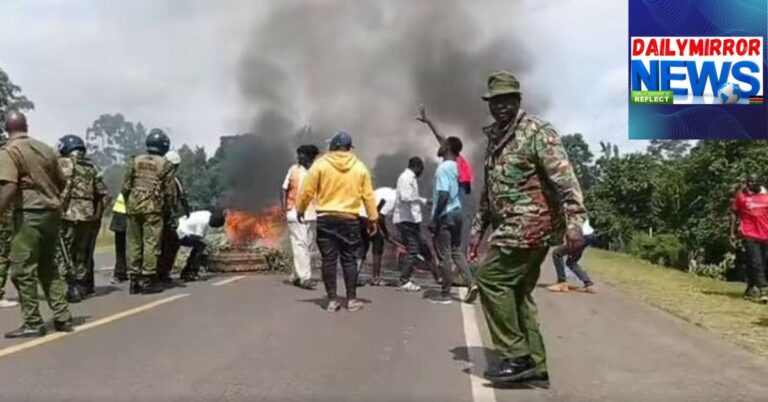 Highway on Fire: Youth Block Gachagua Convoy with Burning Tyres