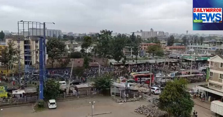 Maina Njenga supporters marching on Jogoo road on Wednesday, July 9, 2025.