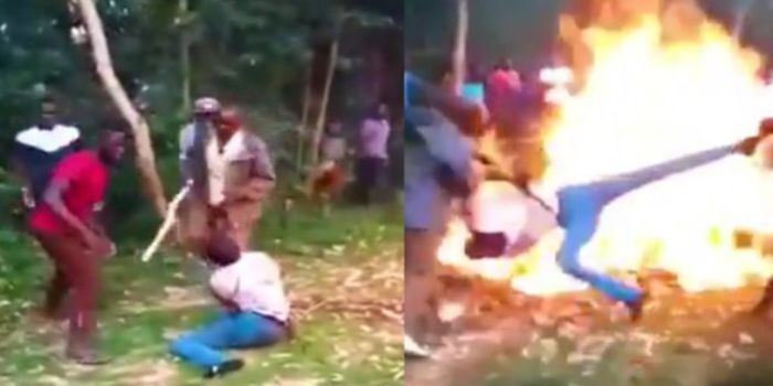 DCI Arrests Two Men Caught on Camera Burning Suspect Alive