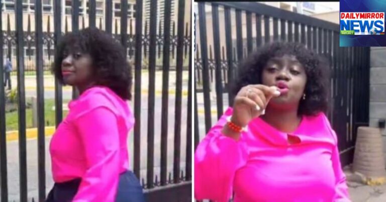 Former UDA Nominated Senator Gloria Orwoba protesting outside the parliament buildings after being denied entry on Wendesday, August 27, 2025.