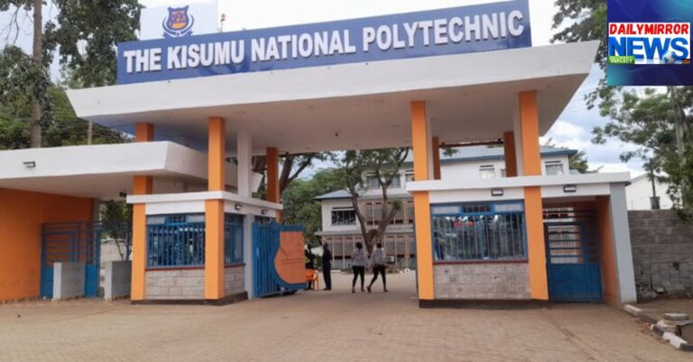 The entrance to Kisumu National Polytechnic in Kisumu County.