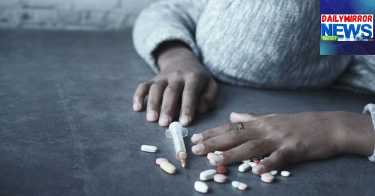 An image of a young person high after abusing drugs