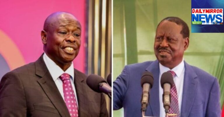 A photo collage of former Deputy President Rigathi Gachagua (left) and former Prime Minister Raila Odinga. P