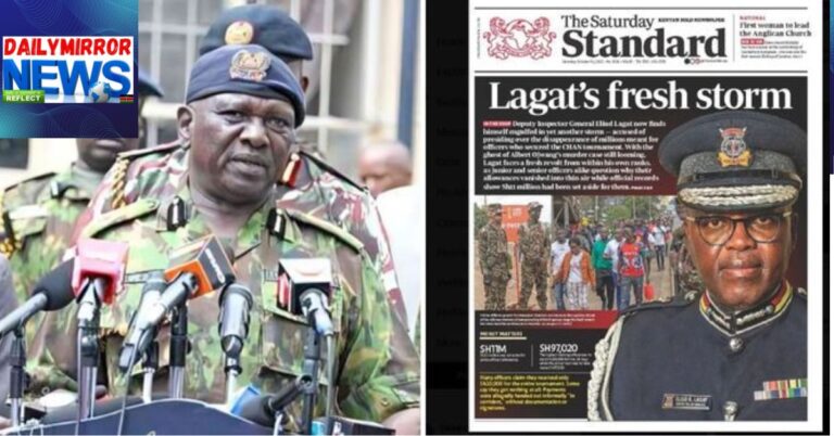 A photo collage of the Inspector General of Police, Douglas Kanja and Standard Newspaper, Friday, October 4, edition.