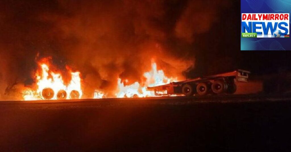 Engulfed in Flames!”—Two Dead as Trucks Collide Head-On Along Eldoret–Malaba Highway