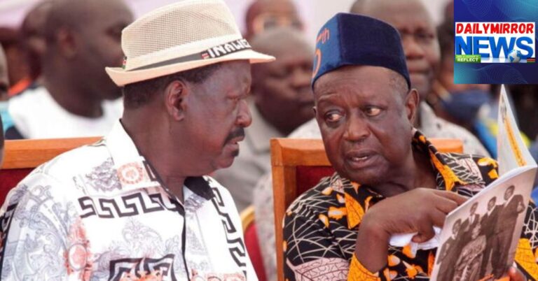 An undated photo of former Prime Minister Raila Odinga (left) and Siaya Senator Oburu Odinga