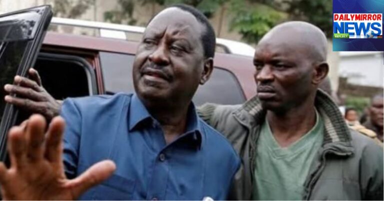 Former Prime Minister Raila Odinga and his bodyguard Maurice Ogeta at an event on July 10, 2021