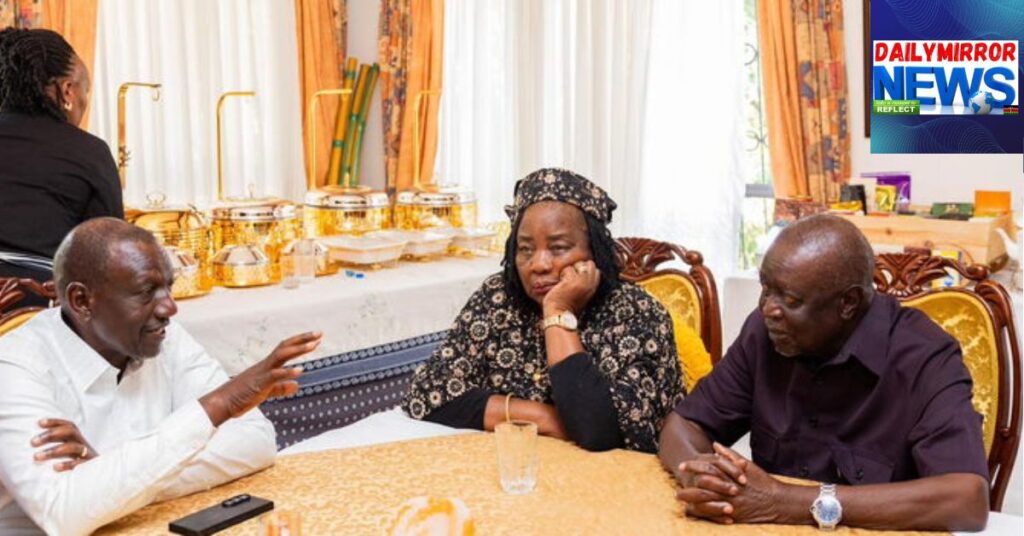 President William Ruto condoles with Mama Ida Odinga and Oburu Odinga following the death of ODM Party leader Raila Odinga on Wednesday, October 15, 2025