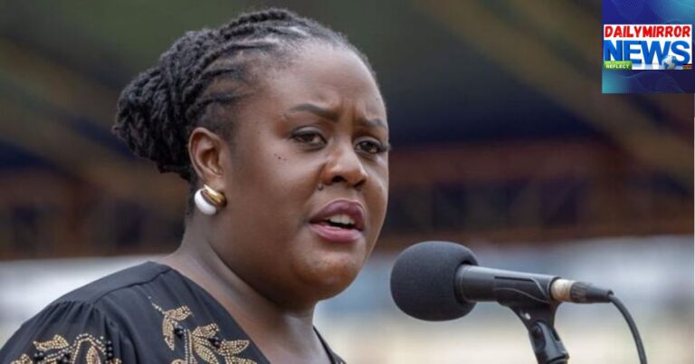 Raila Odinga's daughter Winnie Odinga paying tribute to her father at Nyayo Stadium on October 17, 2025.