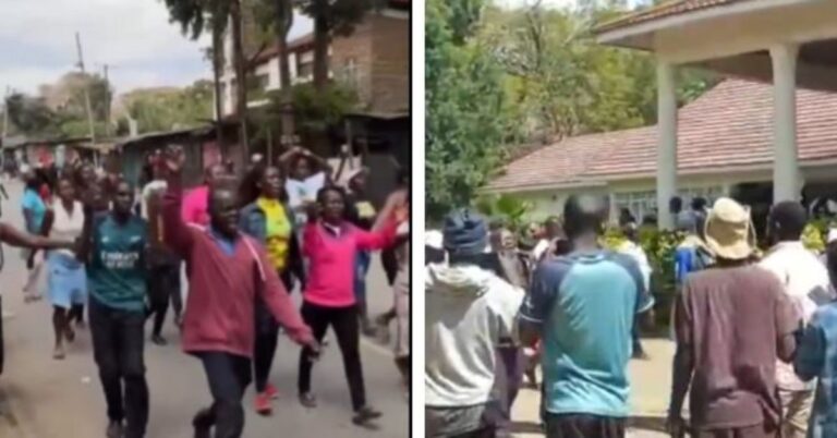 Residents of Kibera(left) and Karen (Right)march to mourn Raila's death