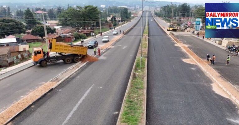 Road construction works at the Kisumu Boys-Mamboleo (A1) Road, that is nearing completion.