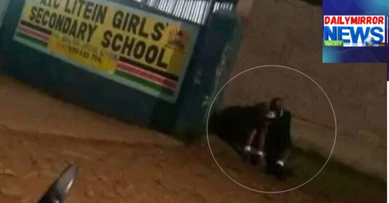 Outrage as Litein Girls Principal Locks Out Students at Night, Public Demands Accountability Image of two Litein Girls High School students outside the institution's main gate at night after they were allegedly locked out on October 3.