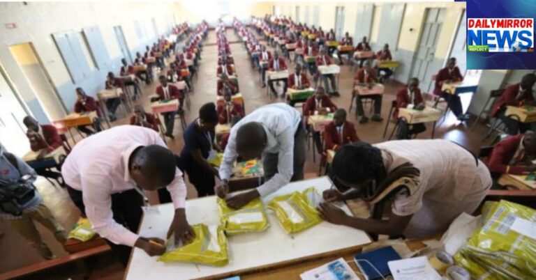 KCSE candidates in an examination hall