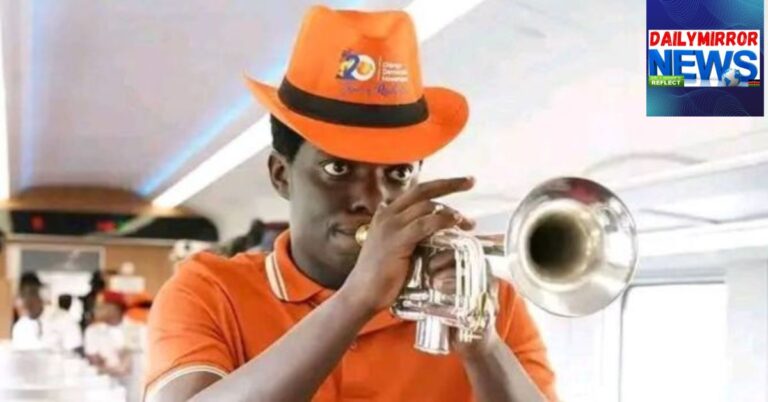 ODM Youth League Member Kasmuel McOure blowing a trumpet inside a train on Thursday, November 13, 2025.