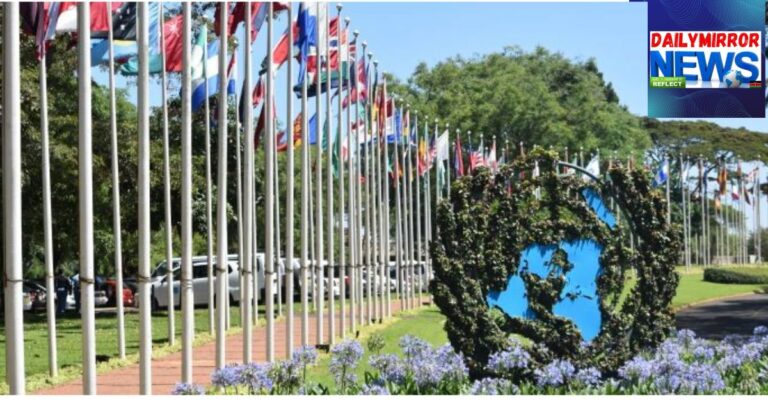 The entrance of the United Nations offices in Nairobi. P