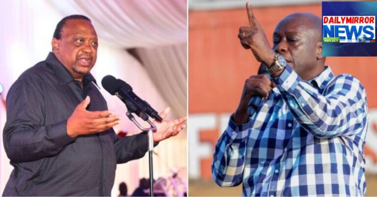 A photo collage of former President Uhuru Kenyatta (left) and former Deputy President Rigathi Gachagua.