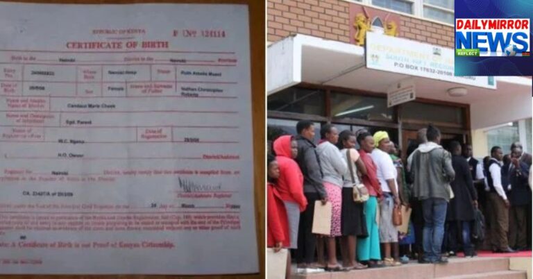 Govt to Offer Free Birth, Death Certificate Documents as Services Move Closer to You Photo collage of a birth certificate on a table and people lining up to access government services.