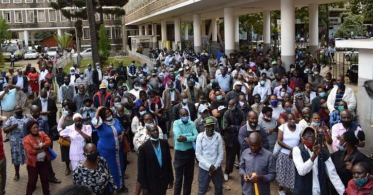 A gathering of County government workers