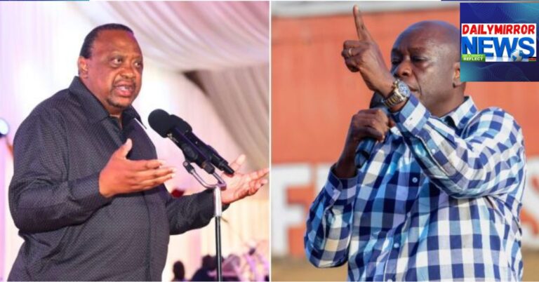 A photo collage of former President Uhuru Kenyatta (left) and former Deputy President Rigathi Gachagua.