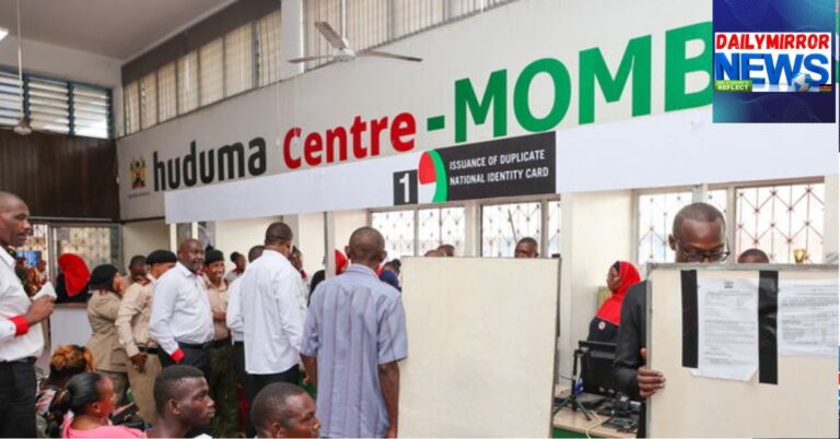Citizens lining up for Huduma Centre Services in Mombasa