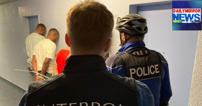 Interpol officers apprehend different fugitive suspects.