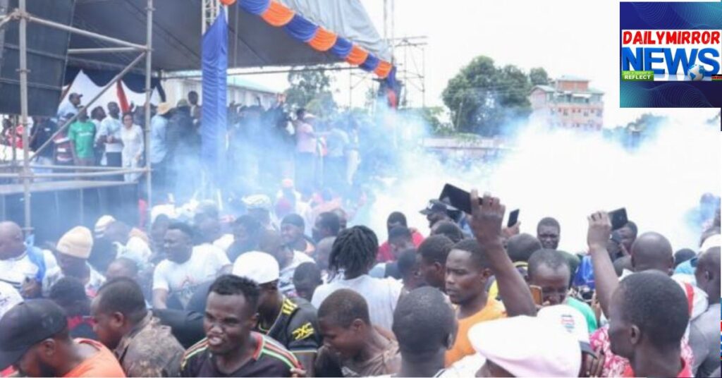 Crowds Unmoved as Teargas is Fired Moments Before Sifuna Addresses Rally