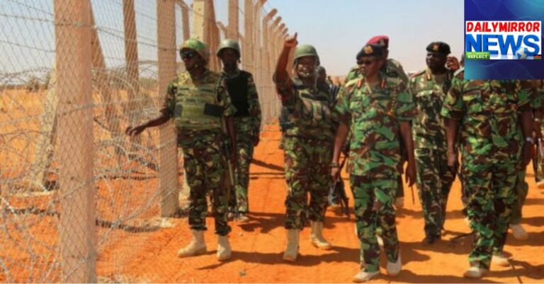 The Kenya Defence Forces (KDF) officials assessing the security status of the Kenya-Somalia border