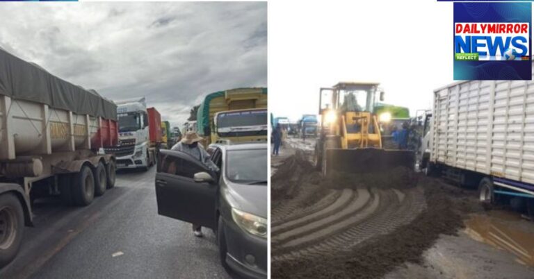 Nairobi–Mombasa Highway Closed as KeNHA Warns of Traffic Disruption on Mai Mahiu–Narok Road A photo collage of traffic along the Nairobi-Mombasa highway (left) and traffic along the Mai Mahiu-Narok highway on Saturday, March 7, 2026.