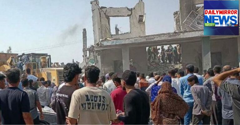 A photo of a bombed building in Iran on Monday, March 2.