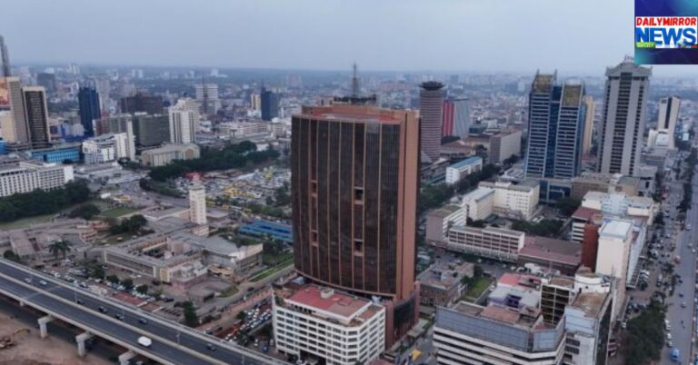 An aerial view of the Nairobi Central Business District (CBD).