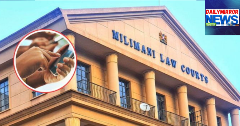 High Court Bars Telcos From Reassigning Phone Numbers An undated image of the Milimani Law Court and an insert of Kenyans using smartphones