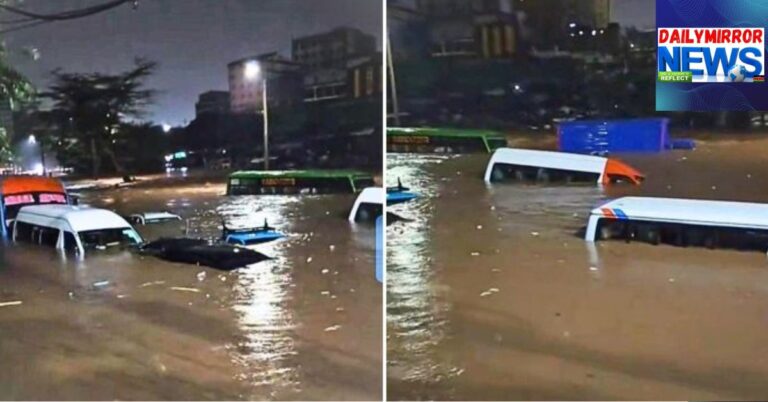 Cars submerged in flood water in Nairobi, Friday, March 6, 2026.