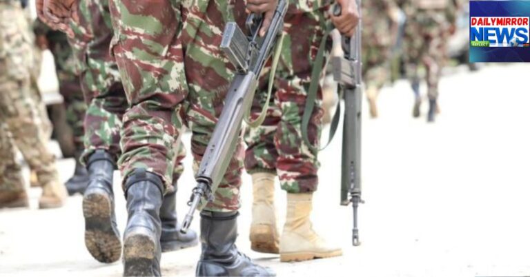 Police officers during a patrol on a road in Kajiado County in November 2023.