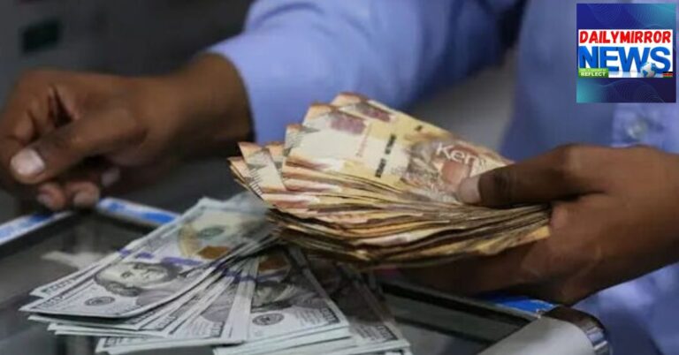 A photo depicting a person holding Kenya Shilling notes and US Dollar notes