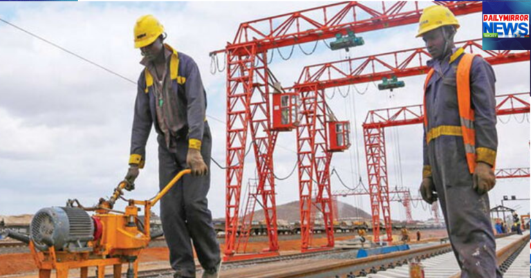 File image of workers on the Standard Gauge Railway (SGR)