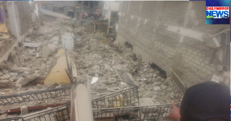 Images of the collapsed building in Nairobi.