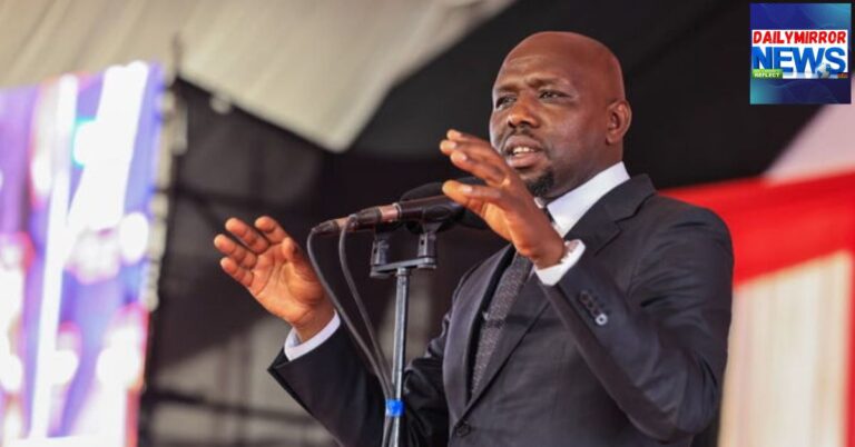 Interior CS Kipchumba Murkomen speaking during the burial of Mitchelle Jelimo, daughter of KPA boss William Ruto, at Mangu Farm in Nakuru County on April 10, 2026.