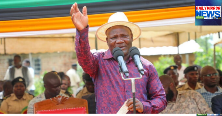 Kakamega Governor Fernandes Barasa speaking during a funeral service on April 7, 2026.