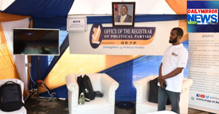 Office of the Registrar of Political Parties stand at Meru National Show, Gitoro showgrounds on May 29.