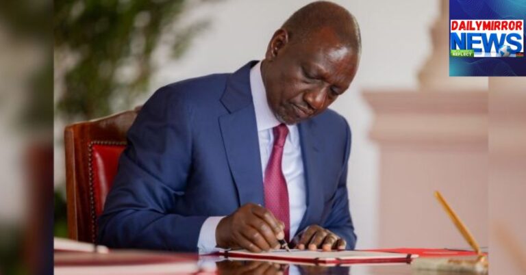 President William Ruto during the signing of the Anti-Money Laundering and Combating of Terrorism Financing Laws (Amendment) Bill, 2025 at State House, Nairobi on June 17, 2025