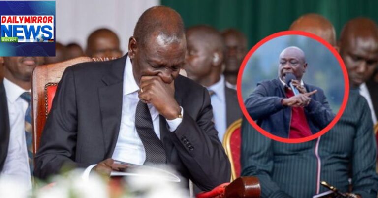 DCP Official Allegedly Abducted After Ruto-Gachagua Ol Kalou Clash President William Ruto reacts during the burial of former Ol Kalou MP David Kiaraho in Nyandarua on April 8, 2026, and an insert of DCP boss Rigathi Gachagua.