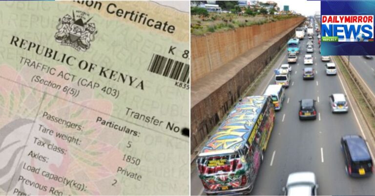 NTSA Changes Dates for eLogbook Training Sessions After Public Holiday Gazettement A collage of a logbook (left) and vehicles plying Thika Road (right)
