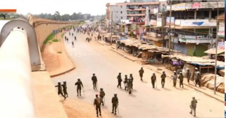 Protesters march along Thika Superhighway, May 18, 2026