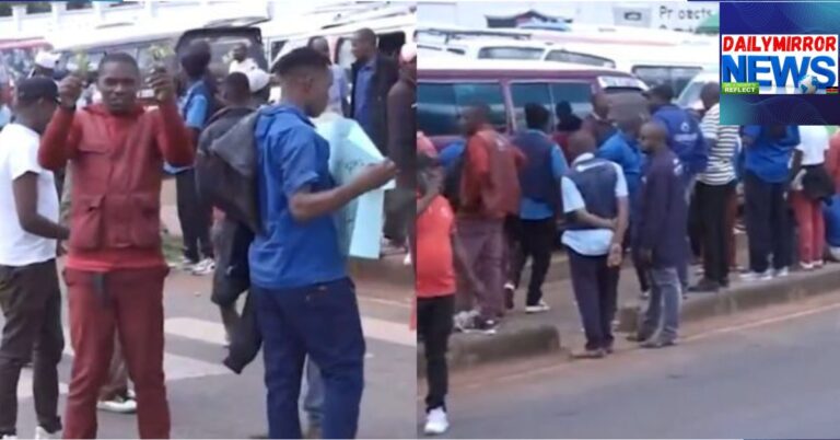 Screengrabs from protests by matatu operators plying the Mwiki route on May 6, 2026