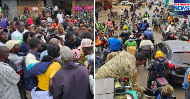 A section of Embu residents protesting over former DP Rigathi Gachagua's impeachment ruling