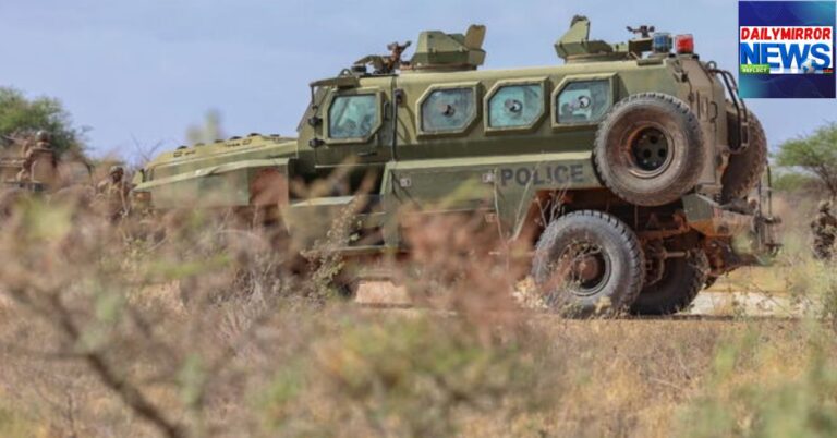 An armoured police car during a security patrol in Elwak, Mandera County, on September 23, 2025.