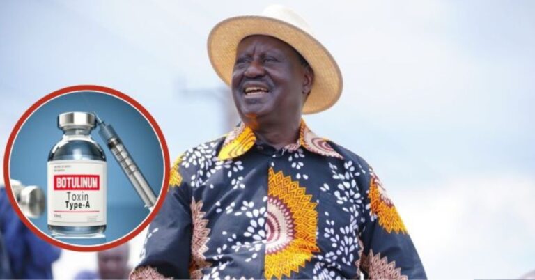 DCI Debunks Viral Poisoning Claims About Raila Odinga, Warns Against Spread of Fake News Former Prime Minister Raila Odinga and an insert of botulinum toxin.