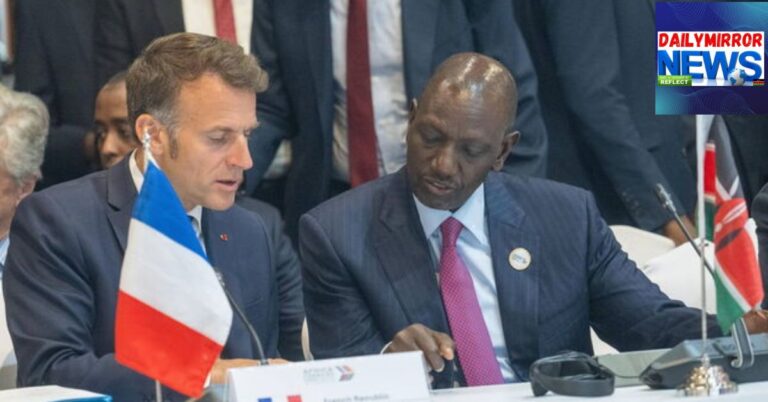 Presidents William Ruto and Emmanuel Macron at the Africa Forward Summit at the KICC, Nairobi on May 12, 2026.
